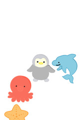 Sea Creatures Vector Illustration
