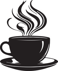 Steaming Coffee Cup Silhouette Icon