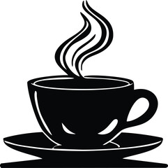Steaming Coffee Cup Silhouette Icon