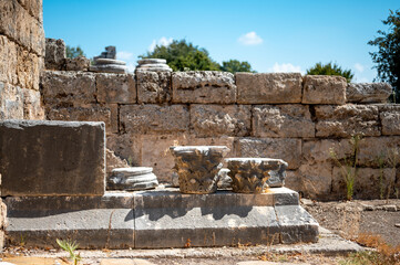 The ruins of ancient Lycian settlement Perge, also known as Perga. One of the most famous tourists...