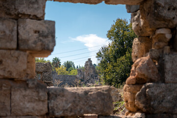 The ruins of ancient Lycian settlement Perge, also known as Perga. One of the most famous tourists attractions in Antalya, Türkiye