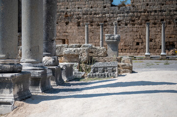 The ruins of ancient Lycian settlement Perge, also known as Perga. One of the most famous tourists attractions in Antalya, Türkiye