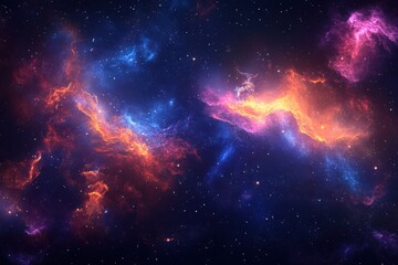 Exploring cosmic nebulae outer space digital art universe wide angle celestial wonders