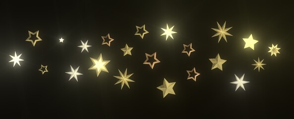 Stars - Festive christmas card. Isolated illustration white background. -