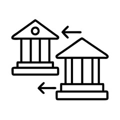 bank transfer icon, bank transfer line art - simple line art of bank transfer, perfect for bank transfer logos and icons