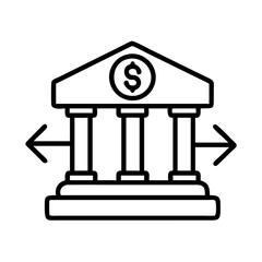 bank transfer icon, bank transfer line art - simple line art of bank transfer, perfect for bank transfer logos and icons