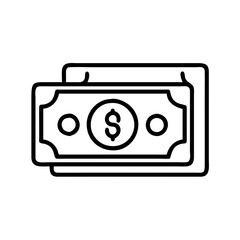 cash icon, cash line art - simple line art of cash, perfect for cash logos and icons