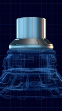 computer aided manufacturing, from design to final product, some space at the sides for custom text or other elements (3d render)