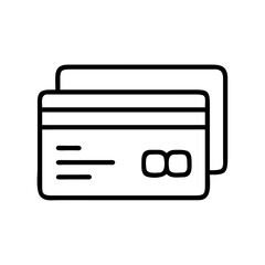 credit card icon, credit card line art - simple line art of credit card, perfect for credit card logos and icons