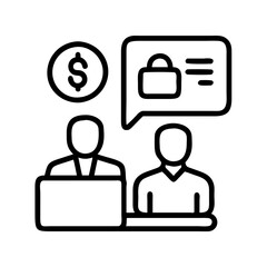 credit counseling icon, credit counseling line art - simple line art of credit counseling, perfect for credit counseling logos and icons