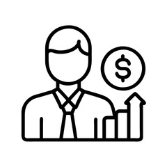 financial planner icon, financial planner line art - simple line art of financial planner, perfect for financial planner logos and icons