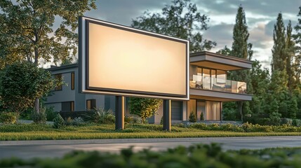 Obraz premium Modern residential billboards eco-friendly marketing strategies for suburban areas