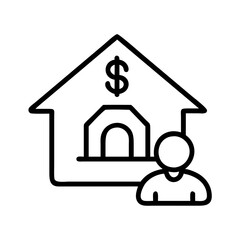 lender icon, lender line art - simple line art of lender, perfect for lender logos and icons