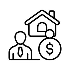 lender icon, lender line art - simple line art of lender, perfect for lender logos and icons