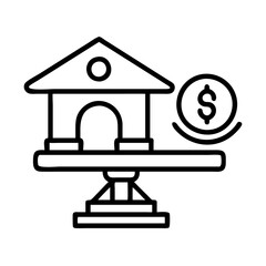 loan balance icon, loan balance line art - simple line art of loan balance, perfect for loan balance logos and icons