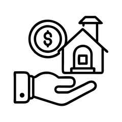 loan icon, loan line art - simple line art of loan, perfect for loan logos and icons