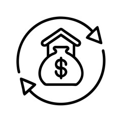 loan renewal icon, loan renewal line art - simple line art of loan renewal, perfect for loan renewal logos and icons