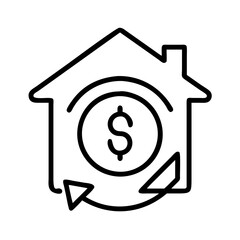 loan renewal icon, loan renewal line art - simple line art of loan renewal, perfect for loan renewal logos and icons