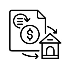 loan renewal icon, loan renewal line art - simple line art of loan renewal, perfect for loan renewal logos and icons