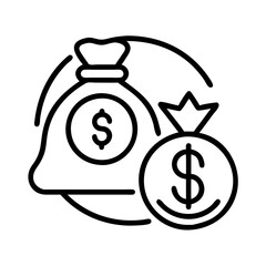 long term loan icon, long term loan line art - simple line art of long term loan, perfect for long term loan logos and icons