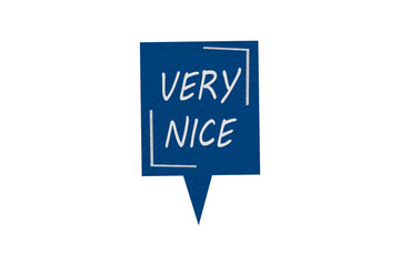 Blue speech bubble with pointed tail on transparent background.