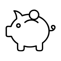piggy bank icon, piggy bank line art - simple line art of piggy bank, perfect for piggy bank logos and icons