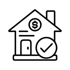 pre approved loan icon, pre approved loan line art - simple line art of pre approved loan, perfect for pre approved loan logos and icons