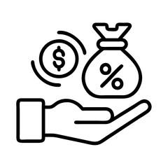 savings to loan ratio icon, savings to loan ratio line art - simple line art of savings to loan ratio, perfect for savings to loan ratio logos and icons