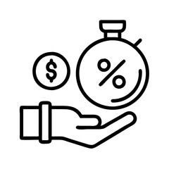 short term loan icon, short term loan line art - simple line art of short term loan, perfect for short term loan logos and icons