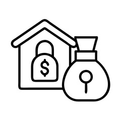 unsecured loan icon, unsecured loan line art - simple line art of unsecured loan, perfect for unsecured loan logos and icons
