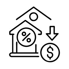 zero interest loan icon, zero interest loan line art - simple line art of zero interest loan, perfect for zero interest loan logos and icons