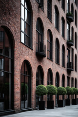 Fototapeta premium Brick Building with Arched Windows