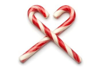Two Candy Canes Forming a Heart Shape