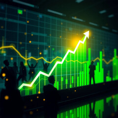 Financial Success Team Growth: Stock Market Investment Profits Business Growth Chart Analysis