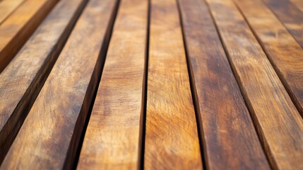 Close-up of polished wooden planks showcasing rich textures and warm tones, perfect for a rustic or natural-themed project.