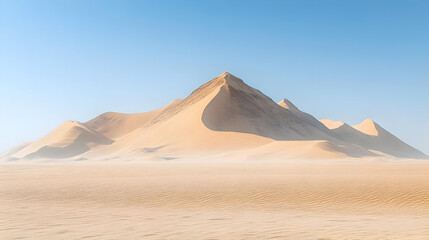 Majestic Desert Dunes: Breathtaking Sand Landscape Under Clear Sky