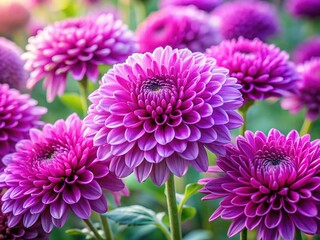 Chrysanthemum Violet Flowers Blooming in a Garden