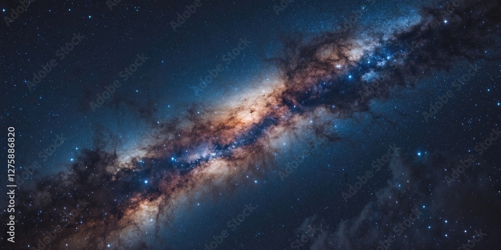 Canvas Prints dramatic cosmic scene highlighting a colorful galaxy with soft focus and deep space elements in a st