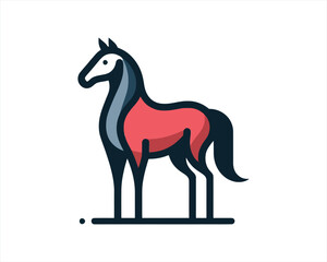 horse drawn on a white background