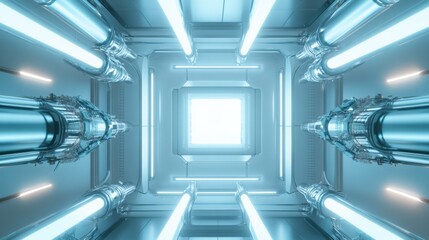 Video generation capturing a science experiment in a futuristic lab. Featuring innovation and curiosity