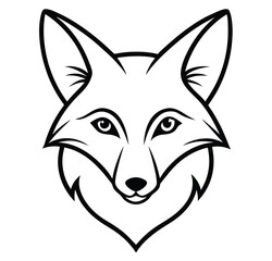 The swift fabled fox head, wolf head icon on black and white background vector image logo  art silhouette design