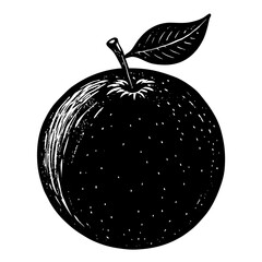 orange black silhouette vector, Simple silhouette Design vector icon with white background. Fruit silhouette vector