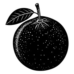 orange black silhouette vector, Simple silhouette Design vector icon with white background. Fruit silhouette vector