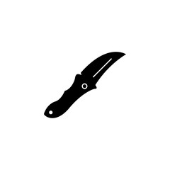 Sleek black folding knife icon, perfect for tactical and outdoor themes.