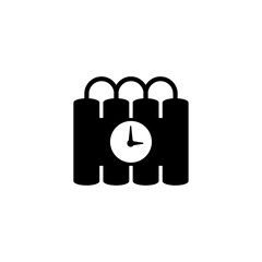 Vector icon of a dynamite bomb with a ticking timer.