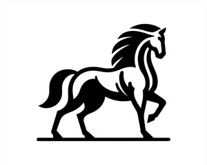 Horse logo design icon symbol vector illustration. Horsepower silhouette logo. Animal logo. Black color horse icon logo vector template.