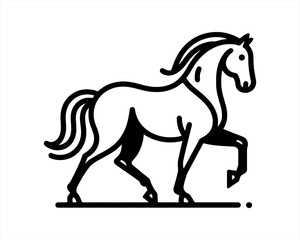 Horse logo design icon symbol vector illustration. Horsepower silhouette logo. Animal logo. Black color horse icon logo vector template.