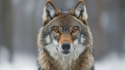 Obraz premium Majestic Gray Wolf in Winter Wonderland