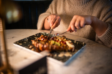 preparing food in the kitchen