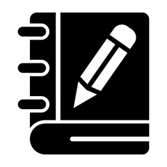 Notebook Vector Glyph Icon Design Design